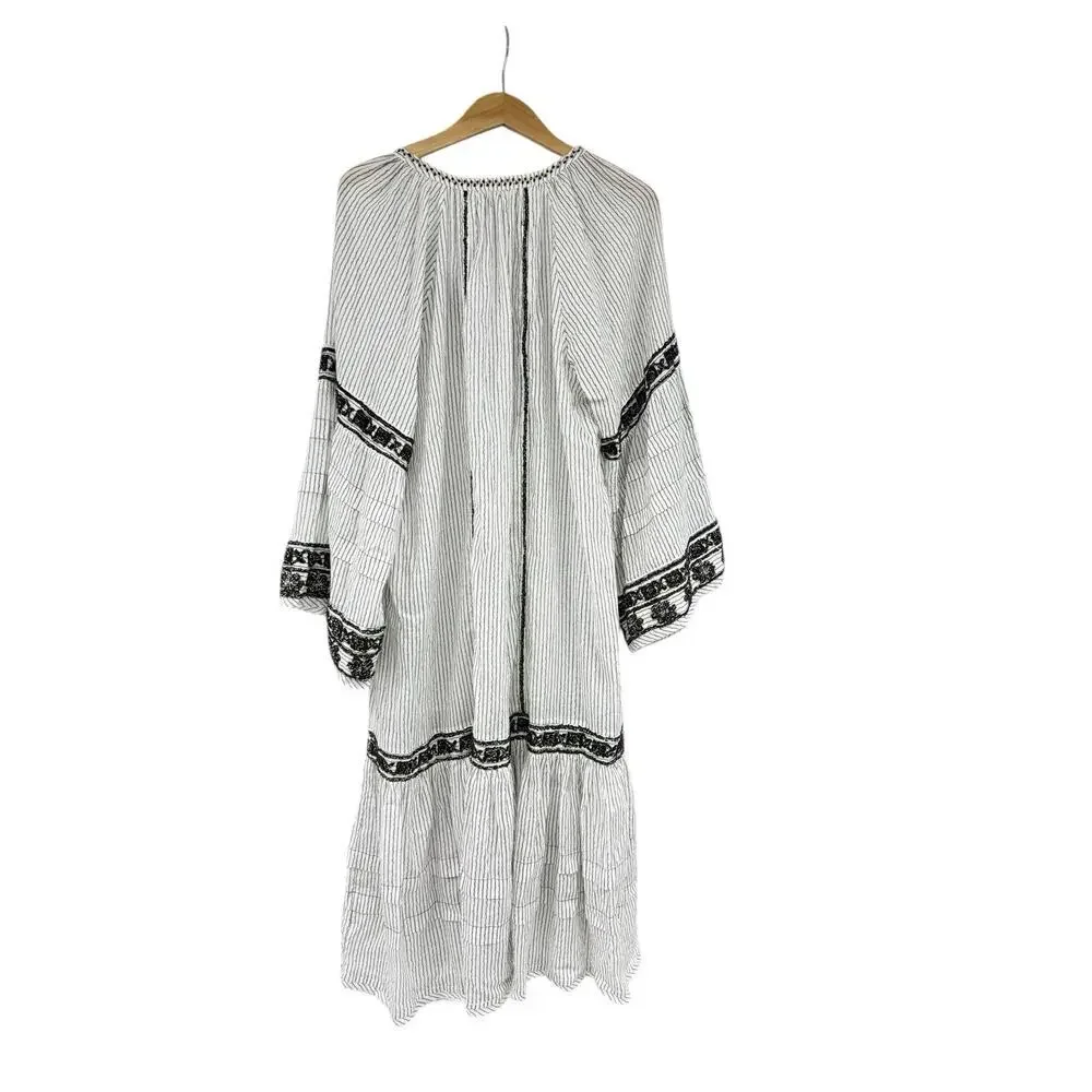 Free People Meadow Maxi Top Boho Beach Eclectic Nautical Peasant Size‎ L $228